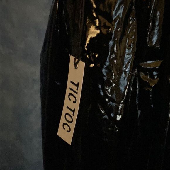 Tic Toc Black Skinny Vinyl Pants, Small, 1F-117B001 - Picture 8 of 8